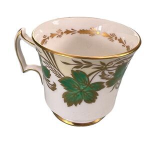 English Bone China Royal Chelsea Tea Cup Ivy Gold Hand Decorated Green